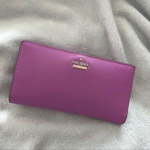 KATE SPADE Staci wallet violet purple lavender bifold gold hardware